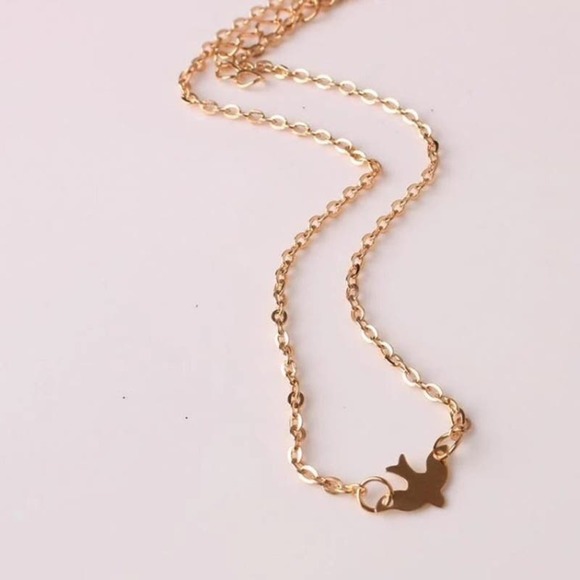 Petite Golden Off-Center Dove Necklace - Picture 2 of 8